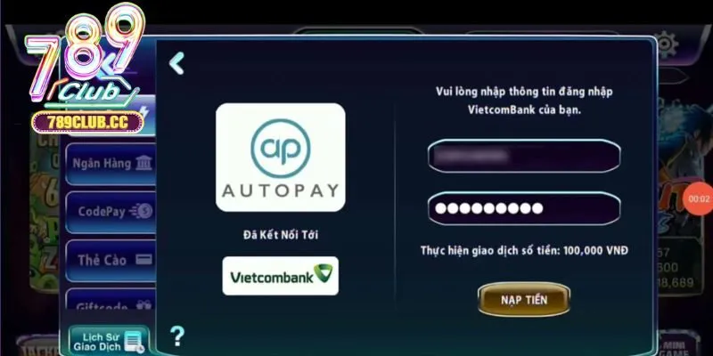 Hướng dẫn nạp tiền